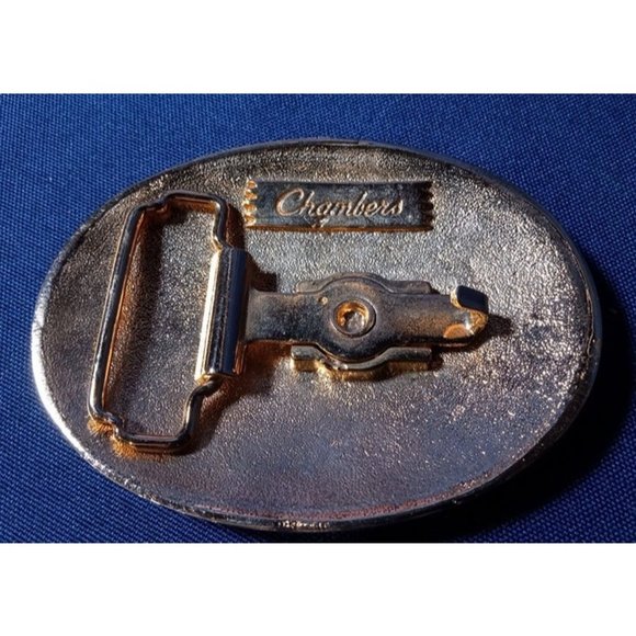 Chambers Brand Cowboy &‎ Horse Motif Gold Tone Belt Buckle - Picture 4 of 4